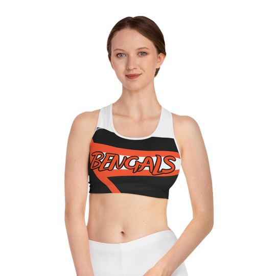Discover Bengals Vibrant Color Block Sports Bra for Active Lifestyle | Fitness Apparel, Workout Gear, Gym Top, Yoga Tank, Running Bra