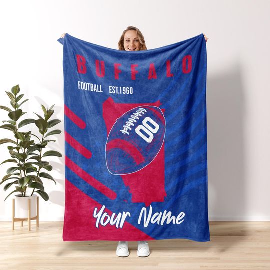Buffalo Football Personalized Blanket,Buffalo Bill Blanket, Buffalo New York,Buffalo Bill Fan Gift,Sunday Football FB15