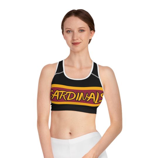 Cardinals Vibrant Color Block Sports Bra for Active Lifestyle | Fitness Apparel, Workout Gear, Gym Top, Yoga Tank, Running Bra
