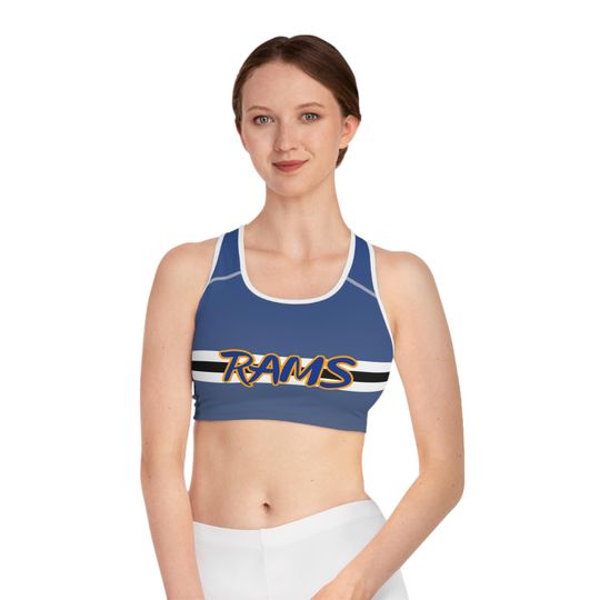 Rams Vibrant Color Block Sports Bra for Active Lifestyle | Fitness Apparel, Workout Gear, Gym Top, Yoga Tank, Running Bra