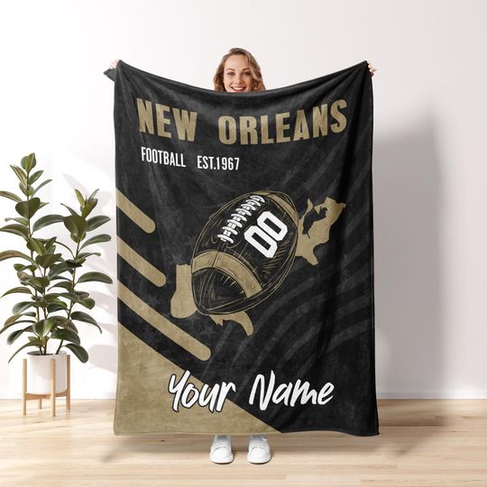 New Orleans Football Personalized Blanket,New Orleans Football Blanket,Retro Saint Football Blanket,Sunday Football FB11