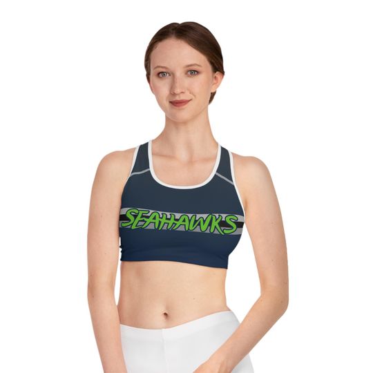 Seahawks Vibrant Color Block Sports Bra for Active Lifestyle | Fitness Apparel, Workout Gear, Gym Top, Yoga Tank, Running Bra
