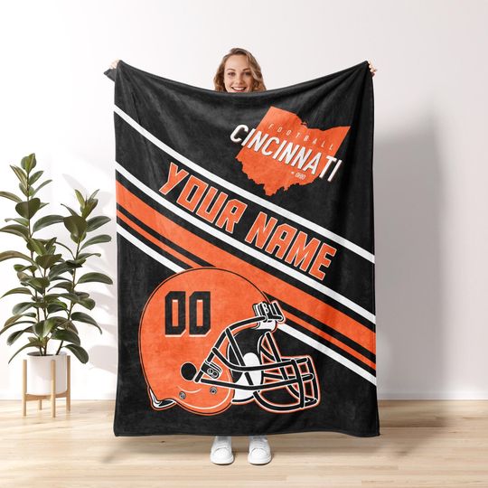 Discover Cincinnati Football Personalized Blanket,Game Day Blanket,90s Cincinnati Football Game Day Blanket,Bengal Fans Gift FVA21