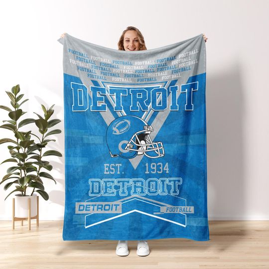 Discover Detroit Football Personalized Blanket,Detroit Lion Football Blanket,Detroit Football Blanket,Detroit Lion Fans Gift,Sunday Football FC18