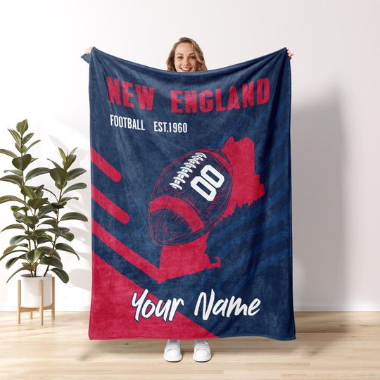 Discover New England Football Vintage Personalized Blanket,The Pats Blanket,Vintage New England Fan Gift Blanket,Patriot Fans Gift FB2