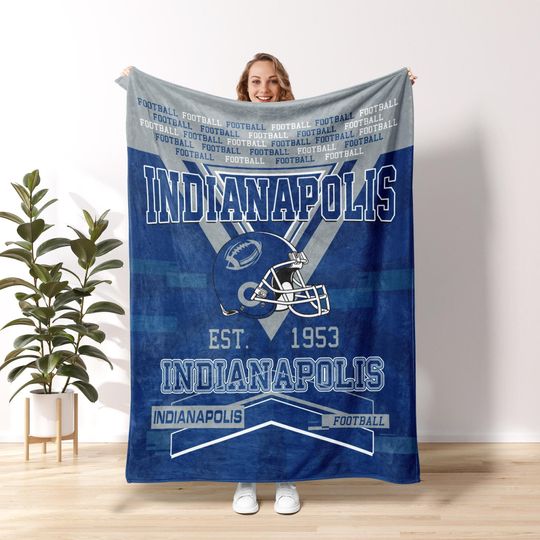 Discover Indianapolis Football Personalized Blanket,Indianapolis Colt Football Blanket, Retro Indianapolis Football Colt Fan Gift FC24