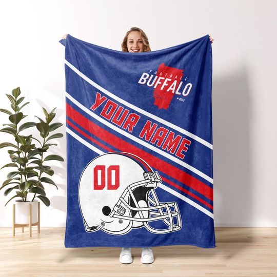 Buffalo Football Personalized Blanket,Buffalo Bill Blanket, Buffalo New York,Buffalo Bill Fan Gift,Sunday Football FVA15