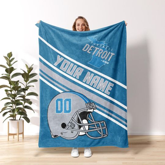 Discover Detroit Football Personalized Blanket,Detroit Lion Football Blanket,Detroit Football Blanket,Detroit Lion Fans Gift,Sunday Football FVA18