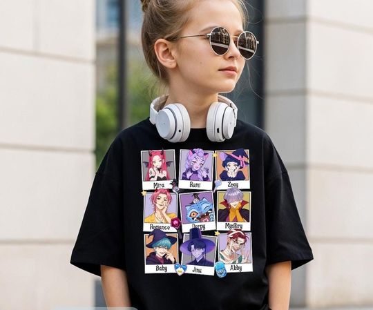 Kpop Demon Hunters Halloween Toddler T-Shirt, Kpop Huntrix Witch Shirt,  Saja Boys Shirt, Demon Hunter Merch, Kpop Tee,  Anime Shirt