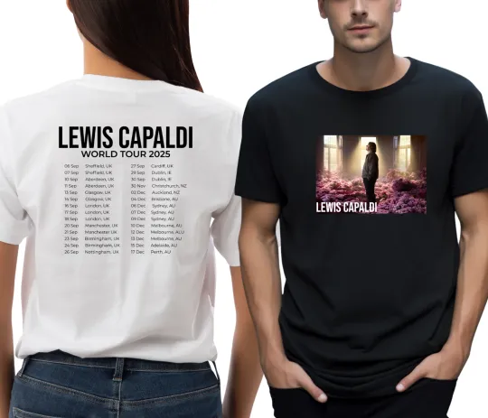 Lewis Capaldi 2025 Tour T-Shirt Unisex Concert Fan Shirt