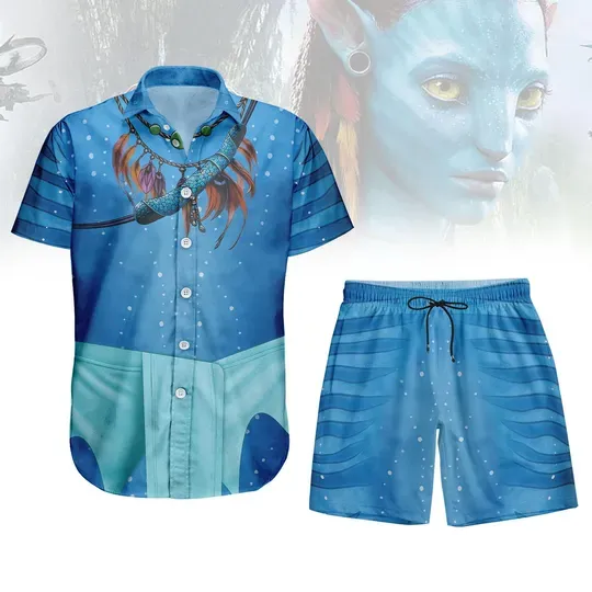 Avatar 3 Button Shirt, Alien Hawaiian Shirt and Short, Halloween Avatar 3