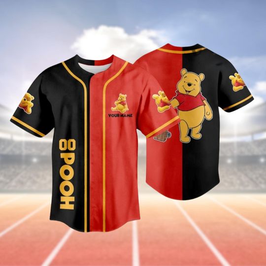 Personalized Pooh Baseball Jersey, Winnie the Pooh Shirt, Disney Bear Costume