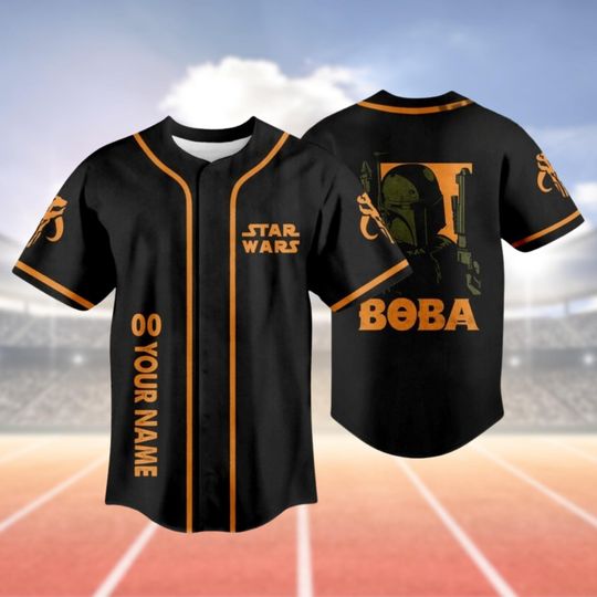 Custom Boba Jersey Shirt, Star Wars Movie Baseball Jersey