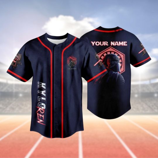 Discover Custom Kylo Ren Baseball Jersey, Star Wars Fan Athletic Jersey, Disney Football Jersey Men, Galaxys Edge Jersey Shirt, Star Wars Jersey