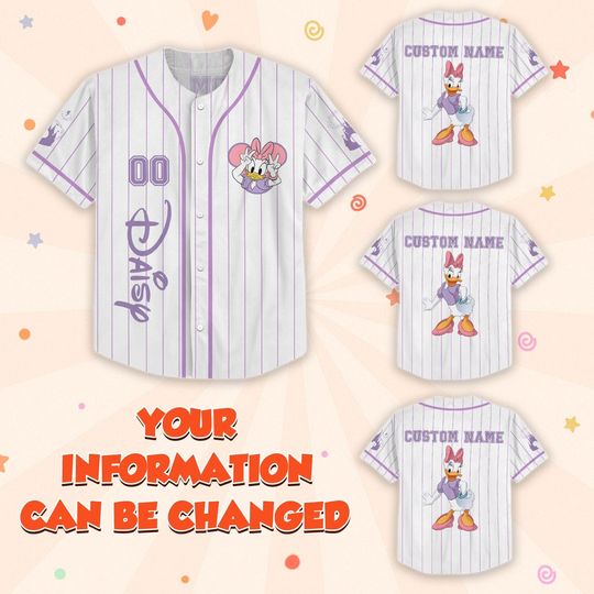 Discover Custom Daisy Duck Baseball Jersey, Cute Disney Shirt for Women, Daisy Costume Top, Mickey And Friends Outfit, Disneyland Group Jersey