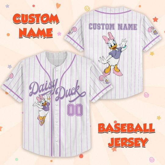Daisy Duck Baseball Jersey, Custom Disney Game Day Kid Adult Jersey