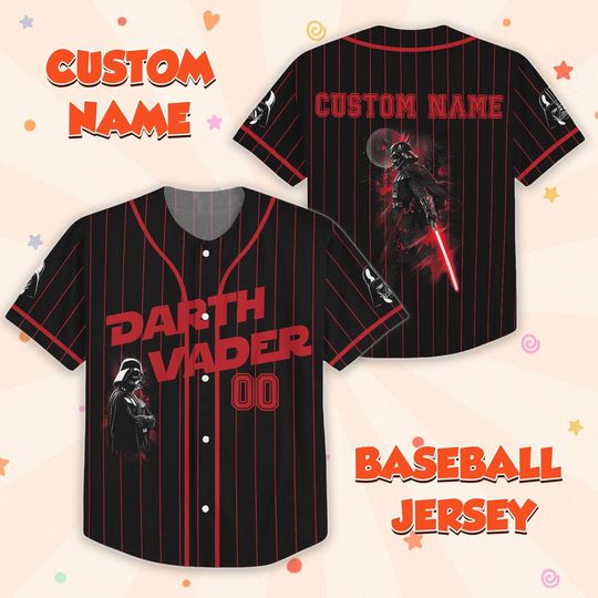 Darth Vader Baseball Shirt, Custom Name Star Wars Jersey Shirt