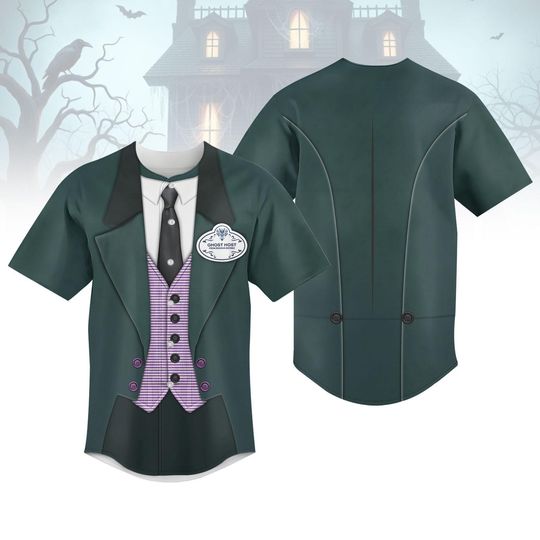 Discover Haunted Mansion Ghost Host Baseball Jersey, Halloween Disney Cosplay Jersey, Ghost Host Costume Jersey, Disney Park Outfit For Men