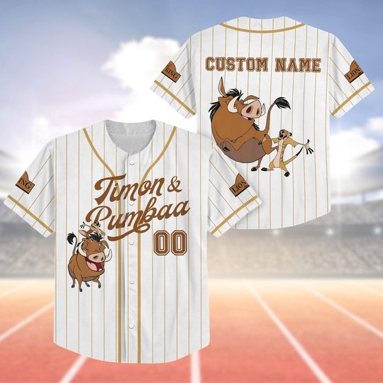 Timon And Pumbaa Baseball Jersey, Hakuna Matata Disney Basell Team Shirt