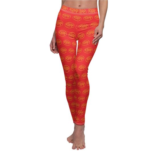Women's Leggings - KC Chiefs Print, Comfortable Everyday Wear, Yoga, Super Bowl Party Apparel, Kansas City Football Fan, Chief's Fan