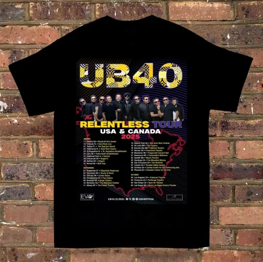 Discover UB40 Relentless Tour 2025 Unisex T-Shirt All Sizes