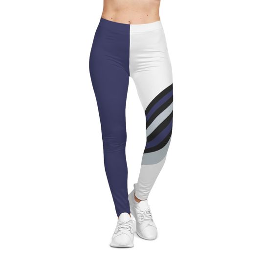 Purple and silver striped Women's Casual Leggings, Colorado baseball themed leggings, Gift for Her, cute yoga pants, gift