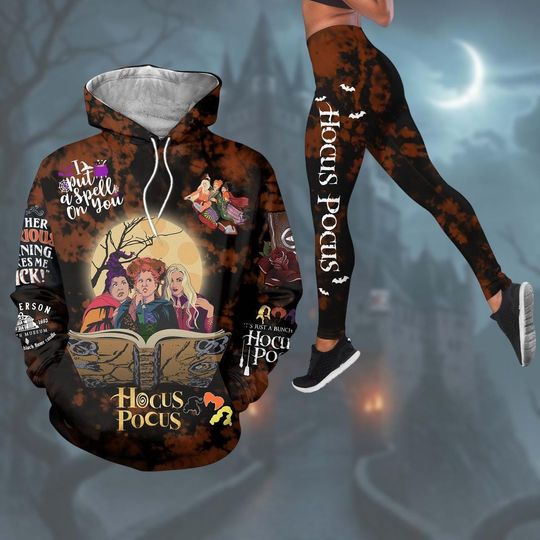 Halloween Sanderson Sisters Hoodie, Salem Witch Legging For Women, Hocus Pocus Shirt Pants Set, Its Just a Bunch Of Shirt Legging Set