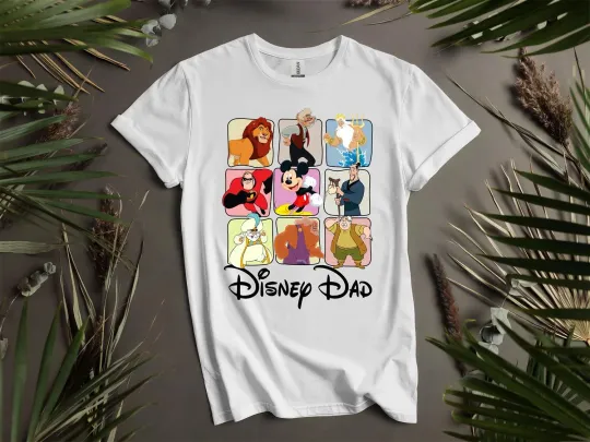 Discover Disney Dad Disneyland Characters T-shirt Men Women Unisex