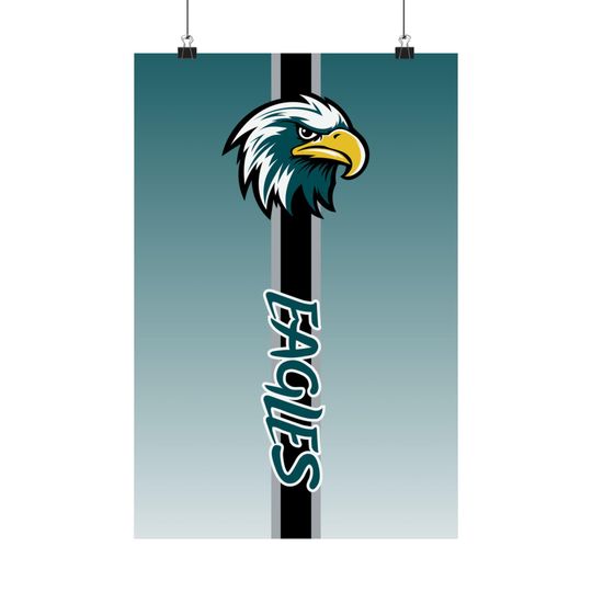 Discover Eagles Matte Vertical Posters, Sports Decor, Fan Art, Wall Art, Graphic Design Print, Gift for Football Lovers