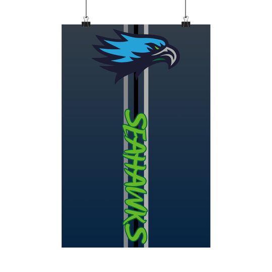 Discover Seahawks Matte Vertical Posters, Sports Decor, Fan Art, Wall Art, Graphic Design Print, Gift for Football Lovers