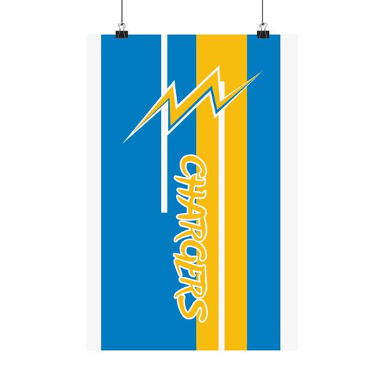 Discover Chargers Matte Vertical Posters, Sports Decor, Fan Art, Wall Art, Graphic Design Print, Gift for Football Lovers
