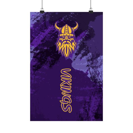 Discover Vikings Matte Vertical Posters, Sports Decor, Fan Art, Wall Art, Graphic Design Print, Gift for Football Lovers