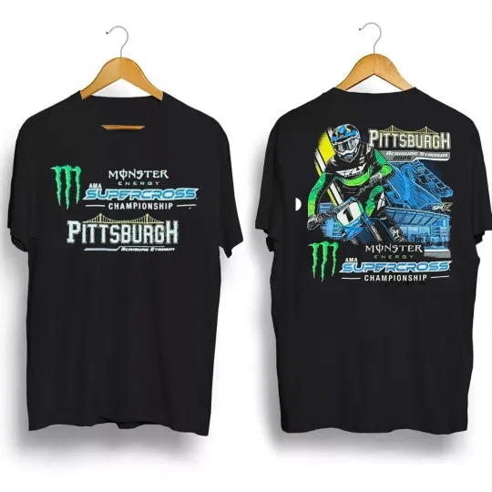 Discover Supercross Pittsburgh 2025 Unisex Double Sided T-Shirt