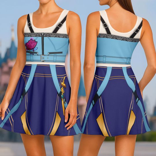 Joey Kpop Demon Hunters Skater Dress, Huntrix Demon Hunters Women Dress, Joey Cosplay Costume, Saja Girl Dress, Halloween Gift For Her