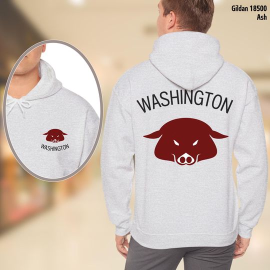 Discover Washington Custom Name Hoodie, Washington Personalized Hoodie, Custom Pocket Hoodie, Football Spirit Mom, Front/Back Custom Shirt
