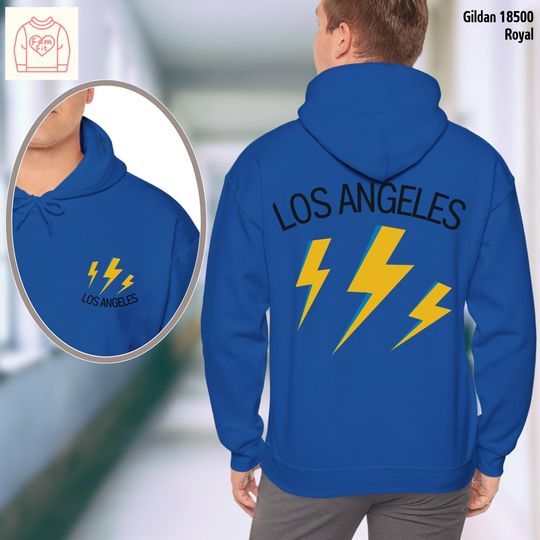 Personalized Los Angeles Hoodie - Custom Text, LA Charger Team Spirit Mom Football Shirt