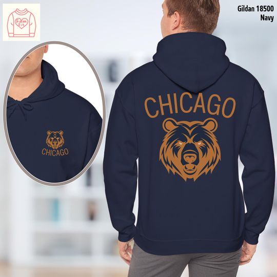 Discover Personalized Chicago Hoodie - Custom Text, Bear Team Spirit Mom Football Shirt