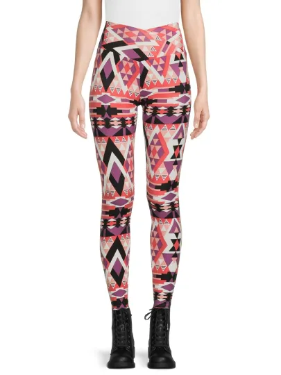 NoBo No Boundaries Fair Isle Geo High Rise Ankle Leggings