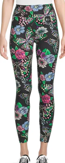 Discover NoBo Butterfly High Rise Ankle Leggings Juniors XL