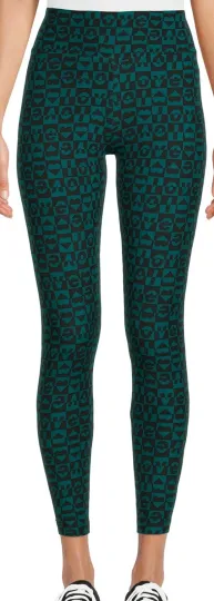 NoBo No Boundaries Black Green Love High Rise Ankle Leggings Junior