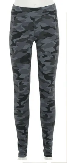 Sonoma Mid Rise Leggings Women's Black Gray Camouflage Camo