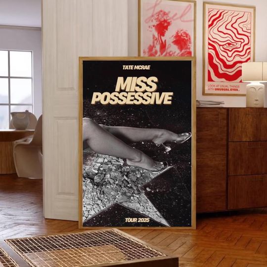 Discover Tate McRae Miss Possessive Tour 2025 Poster, Concert Tour Dates Wall Art