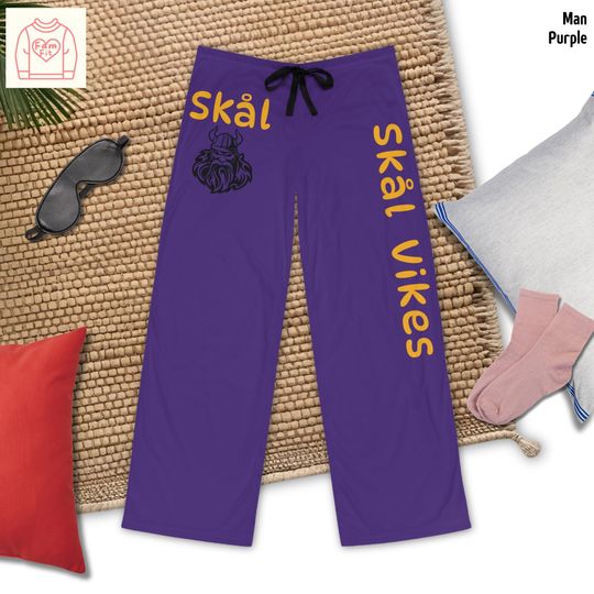Skl, Vikes Pajama Pants for Women, Minnesota Pajamas Men, Minnesota Pajamas Women, Vike Pajamas Fan Gift, Vikes Pajamas Gift, Pajamas Pants