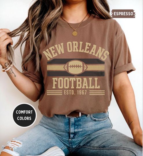 Discover Vintage New Orleans Football T-shirt, Retro Football Tee, New Orleans shirt. Fan Gift