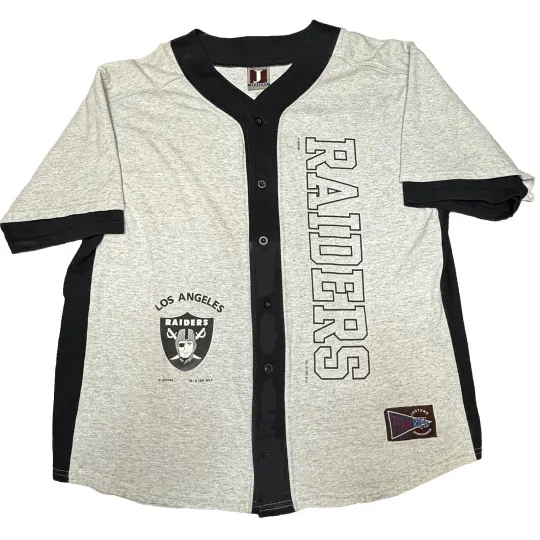 Vintage 90s Los Angeles Raiders Baseball Jersey Shirt