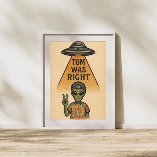 Tom DeLonge Alien Print | B182 Pop Punk Wall Art