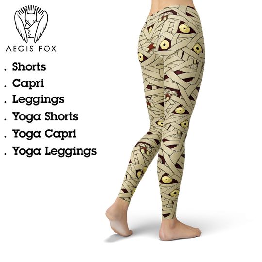 Discover Mummy Halloween Leggings: Women's Yoga Pants, Workout Tights