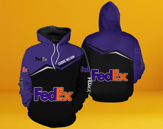 Discover FedEx Express Purple Half Black Hoodie 3D For Delivery Driver, FedEx Ground 3D Hoodie, FedEx 3D Hoodie, Halloween Hoodie 3D.