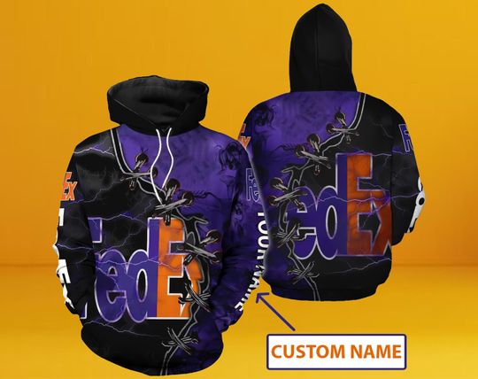Discover Personalized FedEx Thunder Cool Hoodie 3D For Delivery Driver, FedEx Ground 3D Hoodie, FedEx 3D Hoodie, Halloween Hoodie 3D.