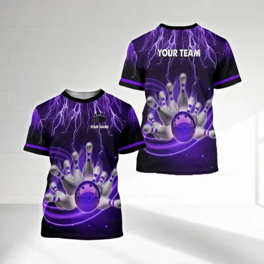 Personalized Name Bowling 3D T-Shirt for Men and Women